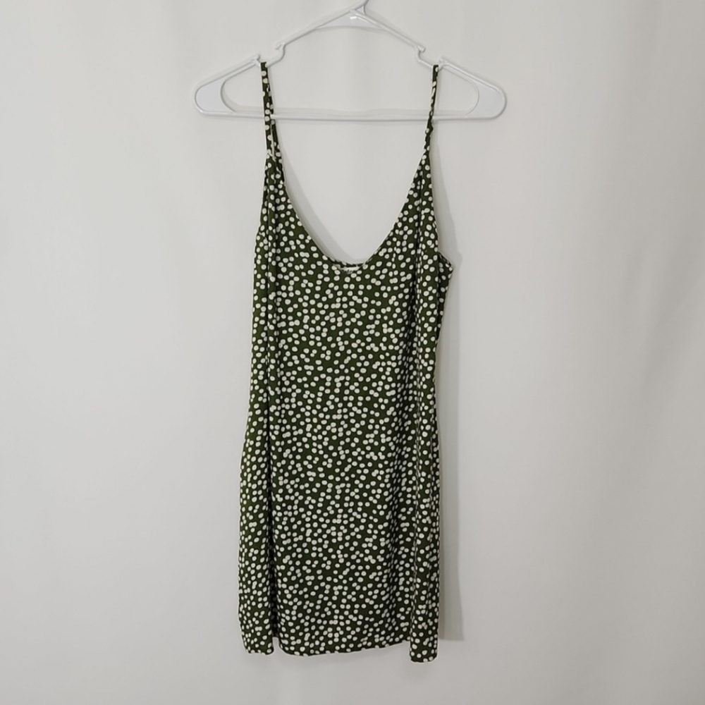Reformation Marlowe Dress Moirel green and white size M